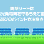 防草シートは太陽光発電所を守るうえで重要！シート選びのポイントや注意点を解説