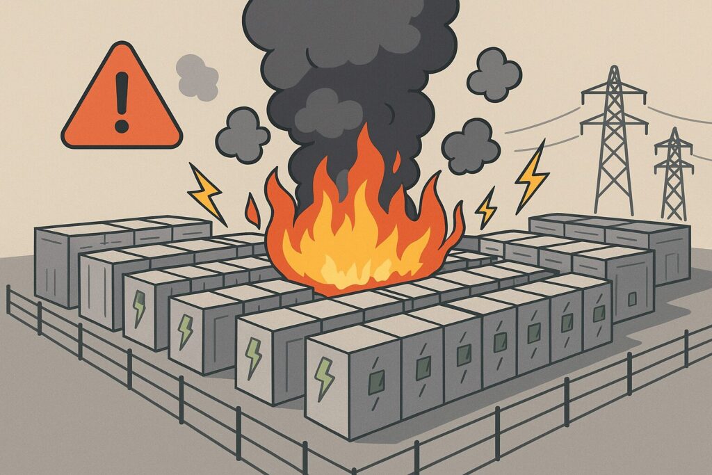 系統用蓄電池に使用されているリチウムイオン電池の安全性とリスク管理